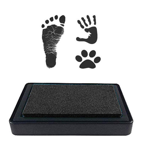 Ink Pad for Baby Footprint, Handprint, Paw Print, Non-Toxic Keepsake Stamp Pad, Perfect Baby Shower Gift (Black)