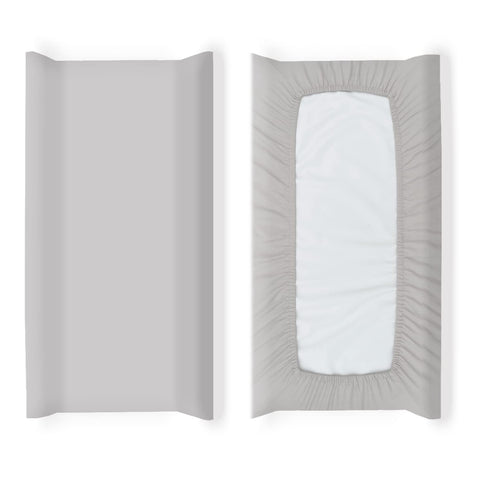 AMROSE 3 Pack Easy Care Changing Pad Covers, Ultra Soft Microfiber Diaper Sheets for Baby Boys and Girls, White & Gray