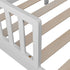 Volowoo Bed Frame for Girls & Boys, Classic Wood Bed Frame w/Safety Guardrail, Low to Floor Design, Wooden Slat