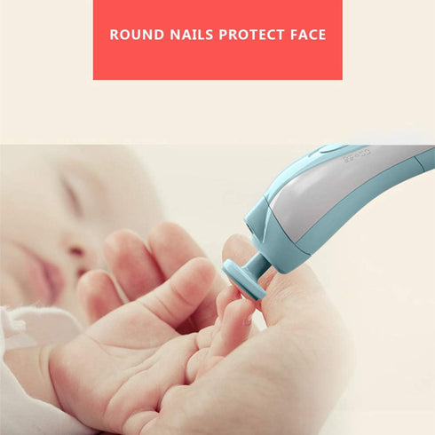 Rabbfay Trimmer, 6 Electric Baby Nail File Safe Infant Nail Filer with Light, Battery of Newborn Nails Care Clippers