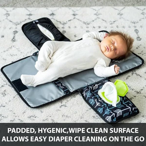 SAIGA CASA Portable Baby Changing Pad Waterproof Travel Diaper Mat for Newborns, Lightweight & Foldable with Wipeable