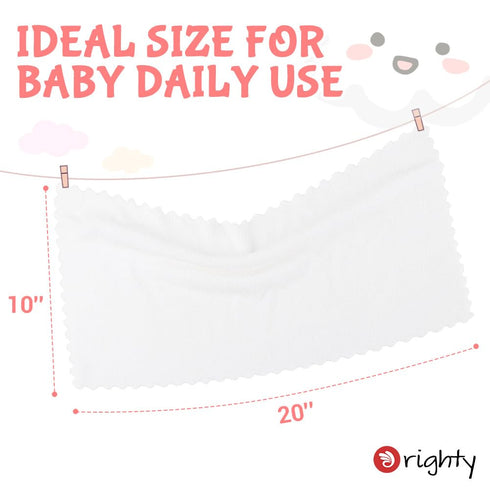 8 Pack 20x10 Inch Orighty Burp Cloths for Baby - Super Soft & Absorbent Coral Fleece Baby Burp Cloth, Gentle Large