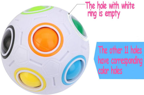 TANCH Magic Rainbow Ball Puzzle Cube | Fidget Stress Relief Ball | Brain Teasers Games Toys for Kids Adults (12 Holes)