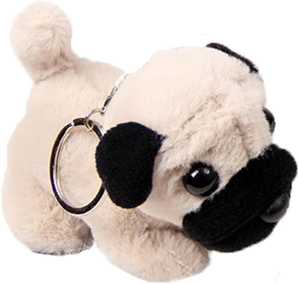 Cute Realistic Pug Stuffed Animal Dog Plush Toy, Lifelike Pug Plush Doll Backpack Handbag Gift