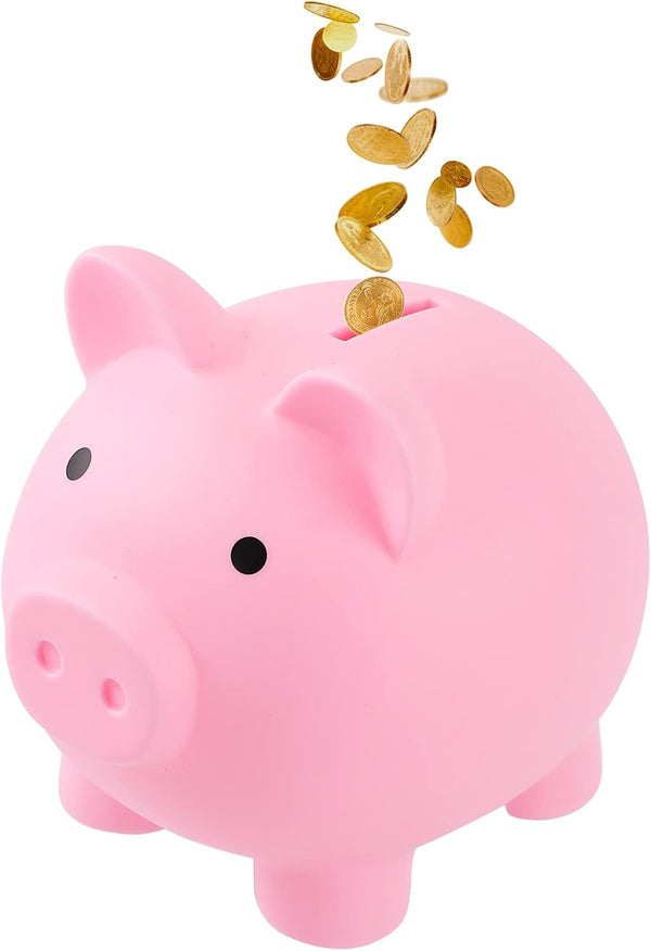 Large Cute Plastic Piggy Banks, Unbreakable Coin Bank for Girls and Boys, Fun Gifts for Birthday, Festival, Baby Shower