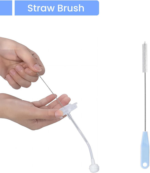 4-in-1 Baby Bottle Brush Set, BPA-Free Bottle Cleaner Brush Set, Includes Nylon Bottle Brush, Cap, Straw, Nipple Brush