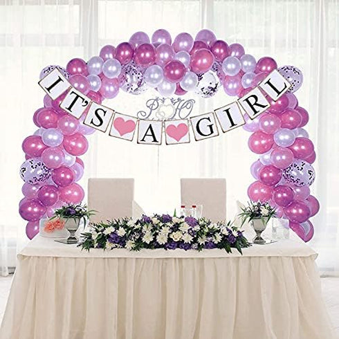 It's A Girl Banner and Sign, Baby Shower Decorations for Girl, Birthday Party Favors
