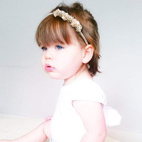 cherrboll 3pcs Baby Girl Flower Headbands - Super Soft & Stretchy Nylon Floral Hairbands for Newborn Toddler