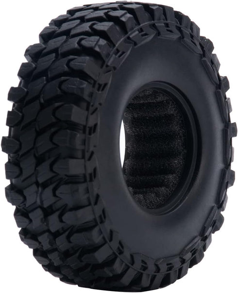 4PCS 1.0 Beadlock Wheels and Tires, Metal Wheel Hub Rubber Tires for 1/24 RC Model Car Crawler AXIAL SCX24 AXI00006