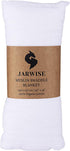 JARWISE Organic Cotton Muslin Swaddle Blanket, 47 x 47 inches, White, Quick-Dry Absorbent