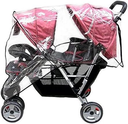 Weather Shield Double Popular Baby Rain Cover/Wind Shield for Swivel Wheel Stroller (Universal Size, Black)