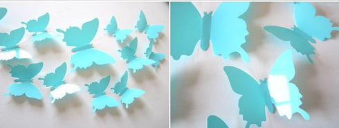 12Pcs 3D Butterfly Removable Wall Decals - DIY Home Decorations Art Decor Wall Stickers Murals for Kids Bedroom, Living