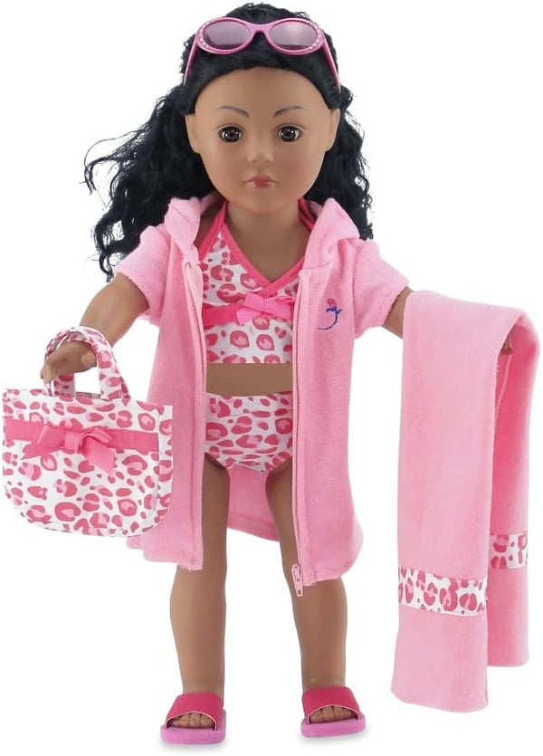 Emily Rose 18-inch Doll Clothes, 6-Piece Tankini Bathing Suit Gift Set, Compatible with 18" American Girl Dolls