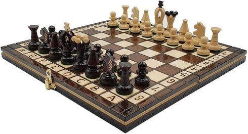 Muba Beautiful Handcrafted Wooden Chess Set with Board and Handcrafted Pieces - Gift Idea (12'' Royal)