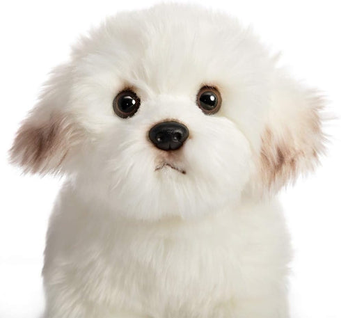 HollyHOME 13 Inch Bichon Frise Plush Puppy Stuffed Animal, Realistic Maltese Dog Toy Gift for Kids