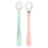 Silicone and Sprout Ware First Food Spoons in Light Sage/Light Grapefruit