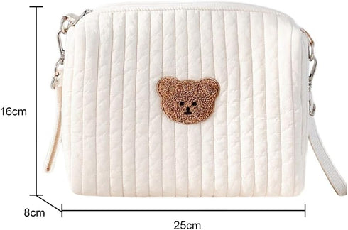 Mommy Lushandy Baby Small Diaper Bag Mini Stroller Storage Bag Quilted Cotton Cute Organizer Pouch Kawaii Bag