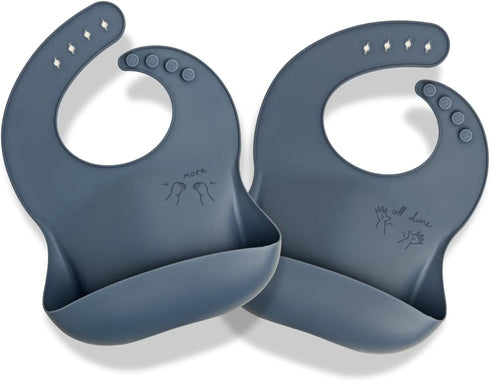 APLAINR Baby Sign Language Bib, Silicone Baby Bibs, ASL Graphics, Food Catcher,