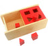 DANNI Montessori Baby Imbucare Box with Flip Lid, 4 Shapes Wood Learning Educational Toy for Children