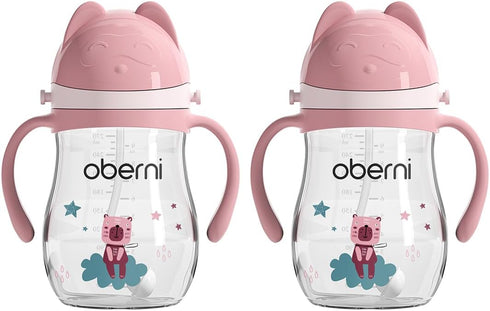 Oberni No Spill Sippy Cups, Double Sealing Leakproof Water Bottle with Weighted