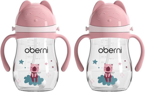 Oberni No Spill Sippy Cups, Double Sealing Leakproof Water Bottle with Weighted