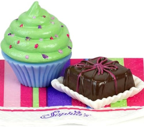 Sophia's Doll-Sized Dessert Set with 8 Pretend Treats, Sprinkled Cupcakes & Petit Fours Plus Napkins for 18" Dolls