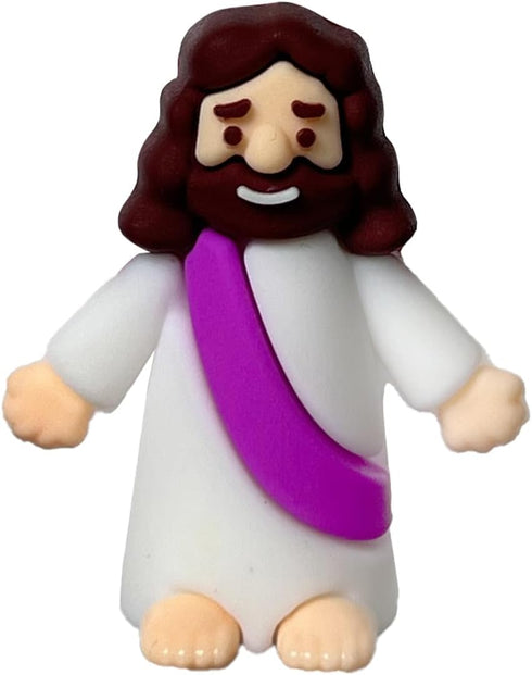Mini Jesus Figurine Set of 60pcs, Tiny Jesus Figures for Hide and Seek, Religious Gifts for Easter Egg Stuffers (Purple)