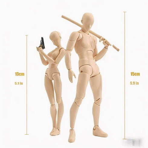 gnallang Action Figures PVC Model (Yellow Color) with Box Drawing Figure Models for Artists(Male)