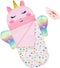 Baby Doll Sleeping Bag Toy Playset, Rainbow Unicorn Doll Bedding Accessories with Eye Mask for 12 Inch Doll