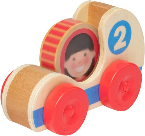 Melissa & Doug GO Tots Wooden Race Cars, 2 Cars and 2 Disks, FSC Certified
