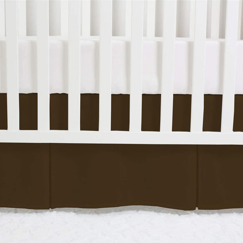Linens Limited 100% 800 Count (24" 38") 10" Box Pleated Mini Crib Bed Skirt Premium Cotton Thread Nursery Crib Toddler