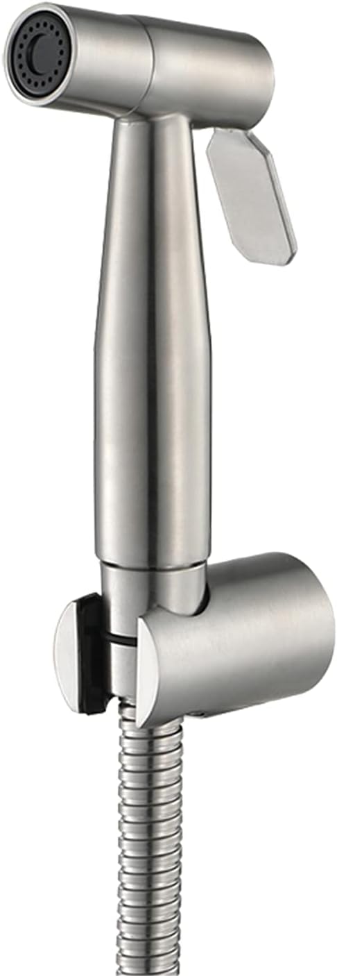 OJJBAVKFQ Handheld ToiletSprayer, Wall Mounted Stainless Steel BrushedFaucet, Bathroom Cloth Diaper Sprayer Kit,Spray