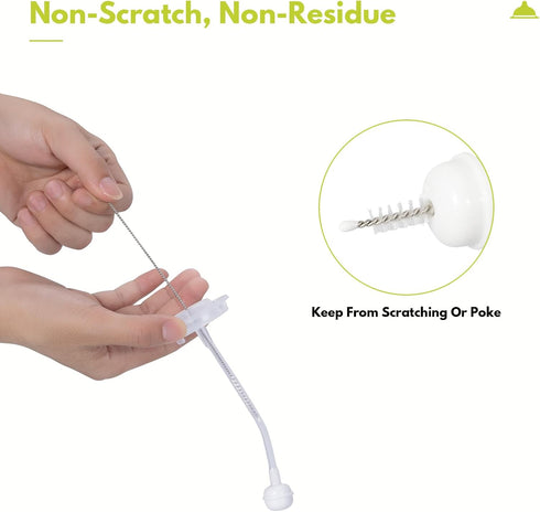 2 Pack Baby Bottle Brush with 4 Pack Straw Brushes, 10.2" Nylon Brush with Nipple Cleaner, Pink