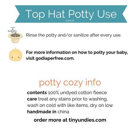 Communication 100% Cozy Top Hat Potty for Newborn Infant Potty Training | Elimination | Includes Cotton Undyed Fleece |