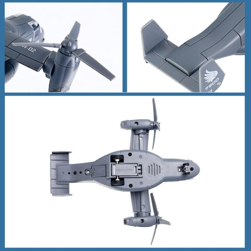 1:400 Pullback Diecast Metal Military Transport Helicopter Plane - Scale Alloy Model Twin-Engine Rotor Aircraft Toy