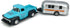 3 4 5 6 7 Vintage Blue Pickup Truck Trailer Towing Toy Camper RV Motorhome Toys for Boys Diecast Model Car Metal Pull
