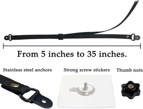 Generic 2 Pack Adjustable TV Safety Straps, No-Drill Adhesive TV Anti-Tip Straps Furniture Anchors for Baby Proofing