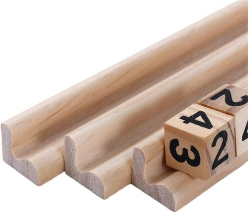 8 Pack Tray,7.48x0.9x0.7inch, Vctitil Wooden Domino Trays,Domino Racks,Wooden Scrabble Tile Holder,Word for Mexican