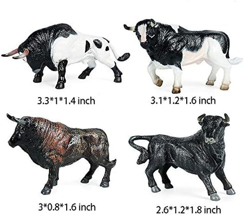 Hiawbon 12 Pcs Miniature Cattle Figurines Set - Mini Cow Models Plastic Cattle Models