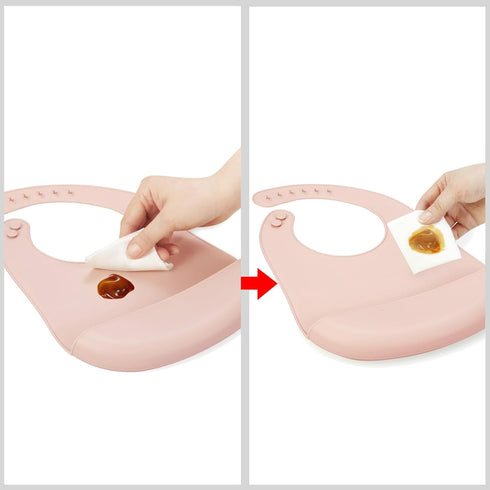 PandaEar 3 Pack Baby Bibs for Eating, Waterproof Silicone Bibs for Boys Girls, Adjustable with Food Catcher