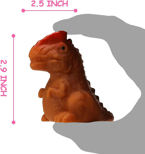 8 Pack Light Up No Hole Dinosaur Bath Toy Set, Color Changing Floating Dino Pool Toy for Baby Toddler Kids