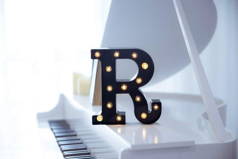 Foaky Black LED Marquee Number Lights Sign for Night Light, Battery Powered Wedding Birthday Party Decoration
