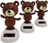1Pc Brown Solar Dancing Bear Decor, Bobbling Head Bear, Solar Powered Dancing Figurine for Dashboard