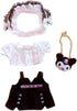 niannyyhouse 20cm Plush Doll Clothes Loose Headwear, White Shirt, Black Skirt, Backpack for 8in Plush Toy