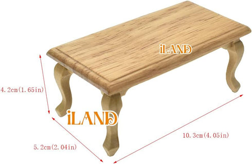 iLAND Miniature Wooden Dollhouse Furniture Set: Sofa, Cabinets, Coffee Table for Living Room (7pcs)