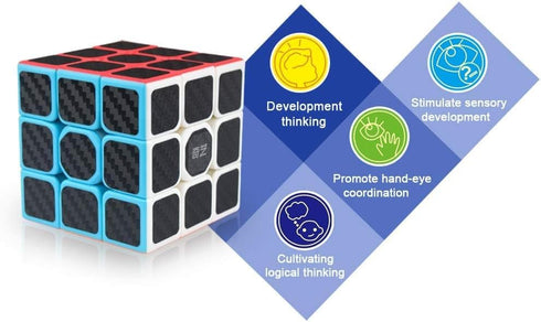 Little Golden Elephant QY Toys Warrior W Speed Cube 3x3 - Smooth Carbon Fiber Sticker Magic Cube, Educational Toy