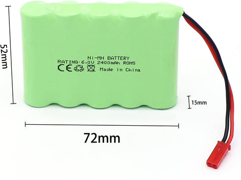 SHAWOROCE 2400mAh 6V 4X4 Ni-Mh Rechargeable Ni-MH Battery for RC Car Electric Toy Truck SUV Construction Dumper Remote