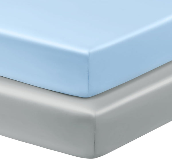 Horbaunal 2 Pack Satin Pack n Play Sheets for Baby with Sensitive