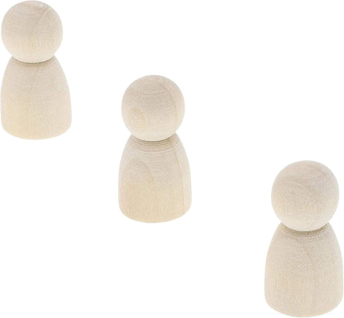 Bright Creations Wood Peg Dolls, Wooden Figures, 1.1 Inch, 50-Pack Mini Figures