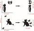 Removable Switch Sticker, 6 Pcs Cute Black Cats Cartoon Wall Sticker, Light Switch Decor Decals for Family DIY Home